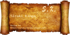 Siroki Kinga névjegykártya